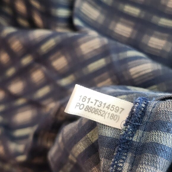 Tommy Bahama Shirt Mens 2XL Blue Plaid Silk Cotton Short Sleeve Button Up Marlin - Picture 6 of 9